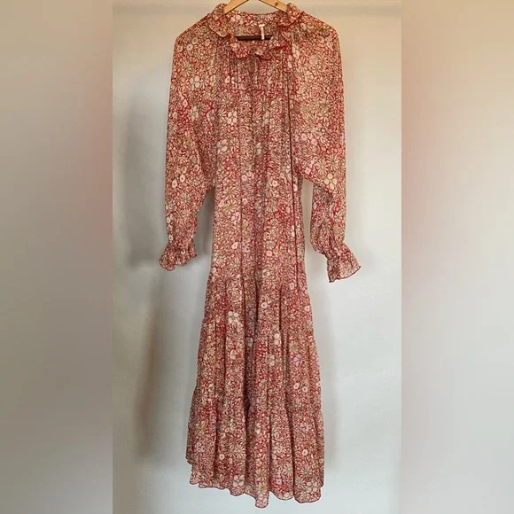 Free People - New Feeling Groovy Maxi Dress Size Medium , NO SLIP IN DRESS!!
